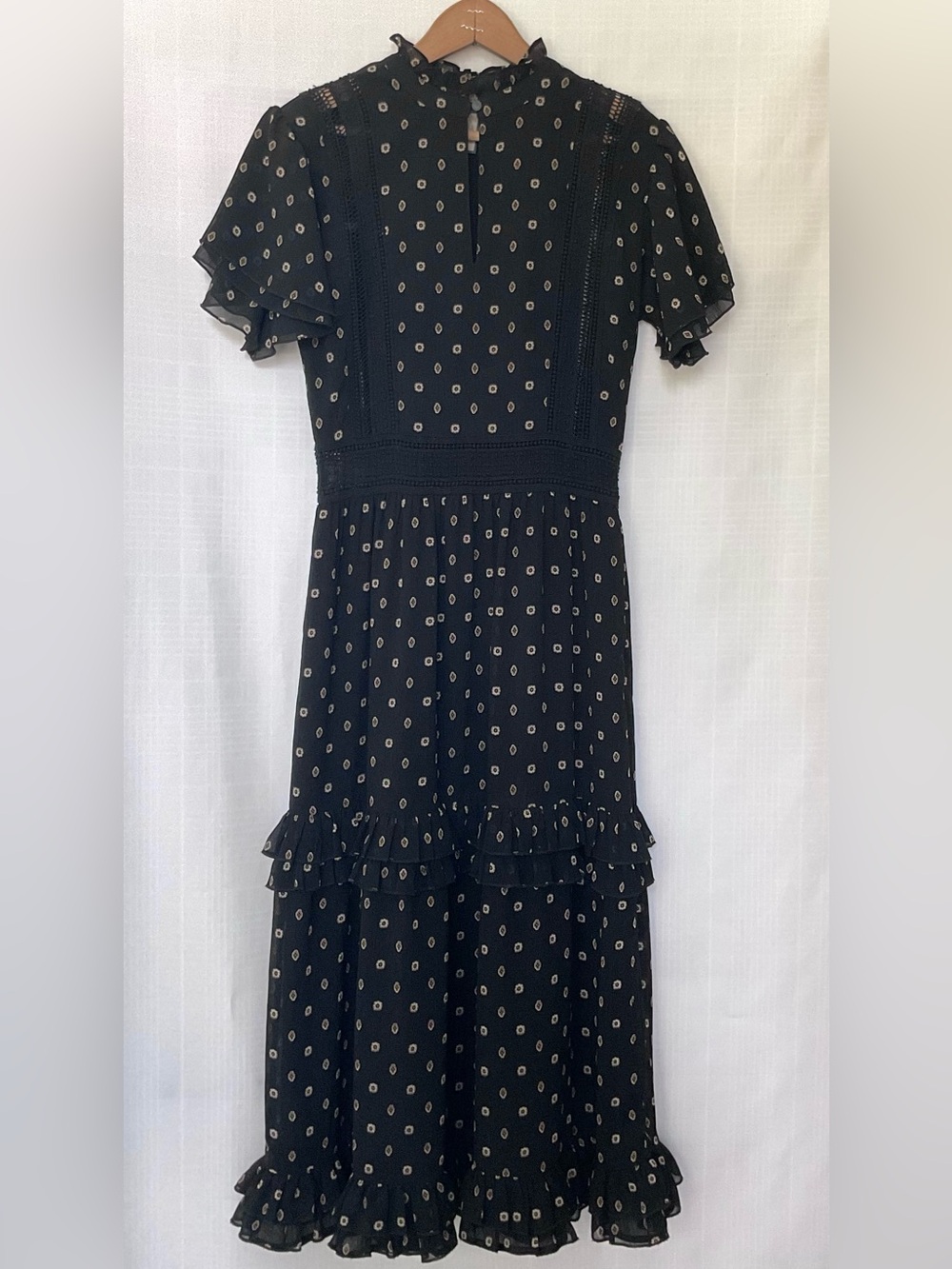Scotch & Soda Mille Nuits Black Dress with small cream pattern